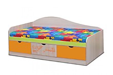 Кровать "ПОЧЕМУЧКА"   с ящиками  (2032х837х858)  цветные фасады с ф/п