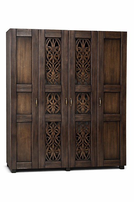 Спальня Прадо (Шебби) шкаф 4 дверный (дуб темный)(1600*520*2150)