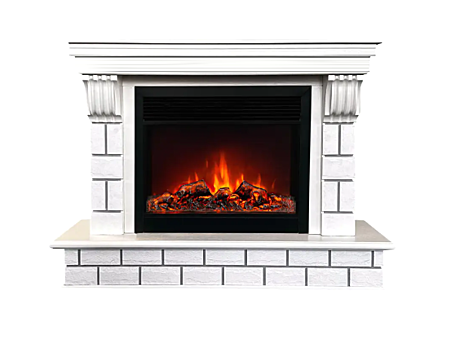 Электроочаг MOONBLAZE DELUXE -S-LT BL(MB3)  (обрамление  CASTLE R 26 WT-582)