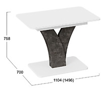 Стол обеденный раздвижной «Люксембург» Тип 2 (758*1104(1496)*700