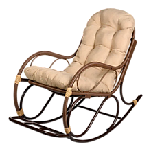 Кресло качалка с подножкой из искусственного ротанга (Какао)